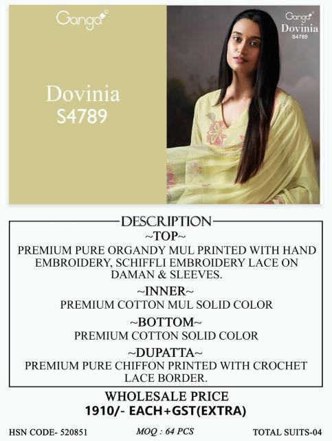 Ganga dovinia 4789 rajasthani dress material wholesale online shopping